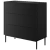 Image de Bobochic commode kasha 3 tiroirs pieds noir noir KASHA