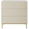 Image de Bobochic commode kasha 3 tiroirs pieds or beige KASHA