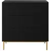 Image de Bobochic commode kasha 3 tiroirs pieds or noir KASHA