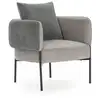 Image de Bobochic fauteuil de table gabin tissu velours côtelé gris clair GABIN