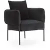 Image de Bobochic fauteuil de table gabin tissu velours côtelé noir GABIN