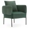Image de Bobochic fauteuil de table gabin tissu velours côtelé vert GABIN