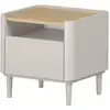 Image de Bobochic table de chevet 1 tiroir anyra pieds en bois massif beige ANYRA