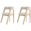 Image de Bobochic lot de 2 chaises bastide placage chêne massif et tissu bouclette chêne BASTIDE