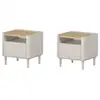 Image de Bobochic lot de 2 chevets 1 tiroir anyra pieds en bois massif beige ANYA
