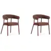 Image de Bobochic lot de 2 chaises rosa tissu texturé rouge ROSA