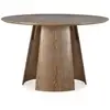 Image de Bobochic table à manger ronde gaston 120 cm placage chêne marron GASTON