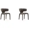Image de Bobochic lot de 2 chaises mila tissu texturé gris foncé MILA