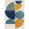 Image de Bobochic tapis poils ras eloi motif abstrait bleu 120x170 ELOI