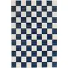 Image de Bobochic tapis poils ras gaelle motif damier bleu 120x170 GAELLE