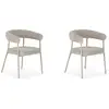 Image de Bobochic lot de 2 chaises rosa tissu velours beige ROSA