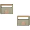Image de Bobochic lot de 2 tables de chevet 1 tiroir enyra vert ENYRA