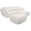 Image de Bobochic canapé d'angle fixe luigi tissu lisse avec pouf blanc angle droit LUIGI