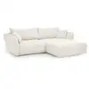Image de Bobochic canapé d'angle fixe luigi tissu lisse blanc angle droit LUIGI