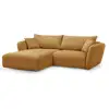 Image de Bobochic canapé d'angle fixe luigi tissu lisse jaune angle gauche LUIGI