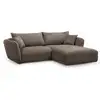 Image de Bobochic canapé d'angle fixe luigi tissu lisse taupe angle droit LUIGI