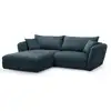 Image de Bobochic canapé d'angle fixe luigi tissu lisse bleu angle gauche LUIGI