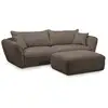 Image de Bobochic canapé droit fixe 3 places luigi tissu lisse avec pouf taupe LUIGI