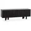 Image de Bobochic meuble tv 4 portes 160 cm gabriel bois massif de manguier noir GABRIEL