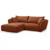 Image de Bobochic canapé d'angle fixe luigi tissu lisse orange angle gauche LUIGI