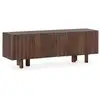 Image de Bobochic meuble tv 4 portes 160 cm gabriel bois massif de manguier marron foncé GABRIEL