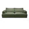 Image de Bobochic canapé droit fixe 3 places assise profonde twiny tissu lisse vert TWINY