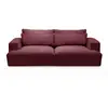 Image de Bobochic canapé droit fixe 3 places assise profonde twiny tissu lisse rouge TWINY