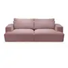 Image de Bobochic canapé droit fixe 3 places assise profonde twiny tissu lisse rose TWINY