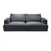 Image de Bobochic canapé droit fixe 3 places assise profonde twiny tissu lisse gris foncé TWINY