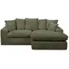 Image de Bobochic canapé d'angle réversible compact nevada gros côtelé doux vert NEVADA