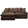 Image de Bobochic canapé d'angle réversible compact nevada tissu chenille marron NEVADA