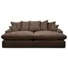 Image de Bobochic canapé 3 places causeuse avec assise profonde nevada tissu lisse marron NEVADA
