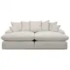 Image de Bobochic canapé 3 places causeuse avec assise profonde nevada tissu chenille blanc NEVADA