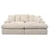 Image de Bobochic canapé 3 places causeuse avec assise profonde nevada gros côtelé doux beige NEVADA