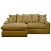 Image de Bobochic canapé d'angle réversible compact nevada tissu chenille jaune NEVADA