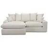 Image de Bobochic canapé d'angle réversible compact nevada tissu chenille blanc NEVADA