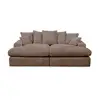 Image de Bobochic canapé 3 places causeuse avec assise profonde nevada gros côtelé doux taupe NEVADA