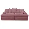 Image de Bobochic canapé 3 places causeuse avec assise profonde nevada gros côtelé doux rose NEVADA