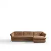 Image de Bobochic canapé d'angle fixe marble tissu chiné orange angle droit MARBLE