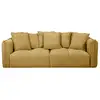 Image de Bobochic canapé droit fixe 3 places assise profonde harlem tissu chenille jaune HARLEM