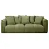 Image de Bobochic canapé droit fixe 3 places assise profonde harlem tissu chenille vert HARLEM