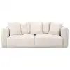 Image de Bobochic canapé droit fixe 3 places assise profonde harlem tissu chenille blanc HARLEM