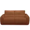 Image de Bobochic canapé droit convertible minorque ouverture express tissu chenille orange 160x200 MINORQUE