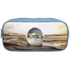 Image de Trousse scolaire - Bagtrotter - Baby Yoda - Beige et Bleue - 1 compartiment - Zippée