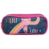 Image de BAGTROTTER Trousse scolaire 2 compartiments Lili Lou Bleue Arc en ciel