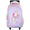 Image de Bagtrotter - Cybel - Sac à Dos Scolaire - Sac à Dos à Roulettes - Violet - 2 Compartiments Zippés - 1 Poche Bouteille -...
