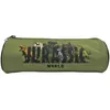Image de Bagtrotter - Jurassic World -Trousse Scolaire Ronde - Noir et Kaki - 1 Compartiment Zippé - 22x7x7cm - Matière Polyester -...