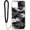 Image de Coque Iphone 12 Et 12 Pro Avec Dragonne Motif Camouflage Guess Gris