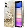 Image de Coque Pour Iphone 11 Avec Paillettes Flottantes Et Logo 4g En Métal Dorée Guess