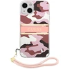 Image de Coque Pour Apple Iphone 13 Camo Avec Lanière Nylon Rose Guess